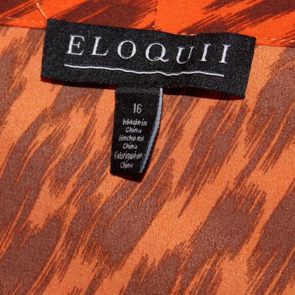 Eloquii Print Tie Neck Long Sleeve  Blouse  Women Size 16 - Picture 5 of 8